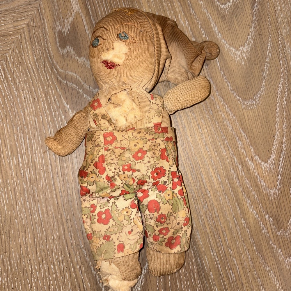 Vintage antique cloth rag Baby doll primitive Folk Art Cloth handmade cotton
